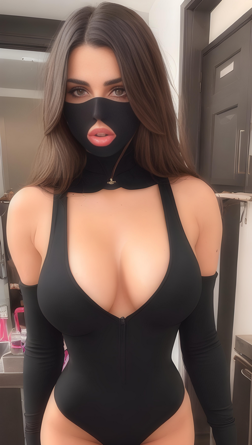 Oral Secrecy: Lingerie, Bodysuit, Mask, Brunette