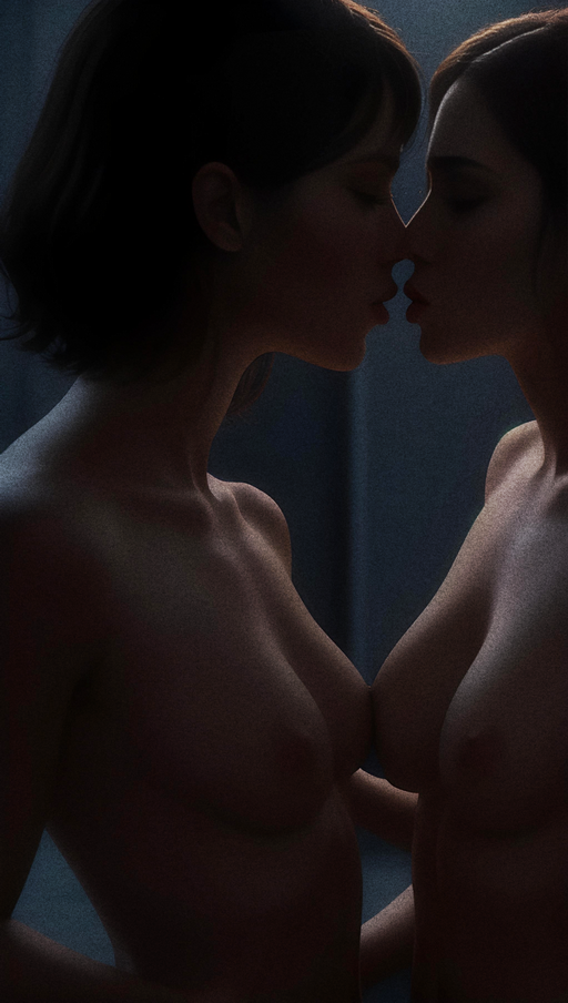 Touches: Brunette, Topless, Breasts, Kiss, Bisexual, Dark