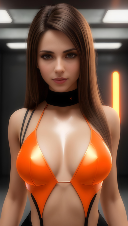 Chief Medical Officer Bot CM001: Brunette, Latex, Lycra, Bodysuit, Shiny, Space, Future