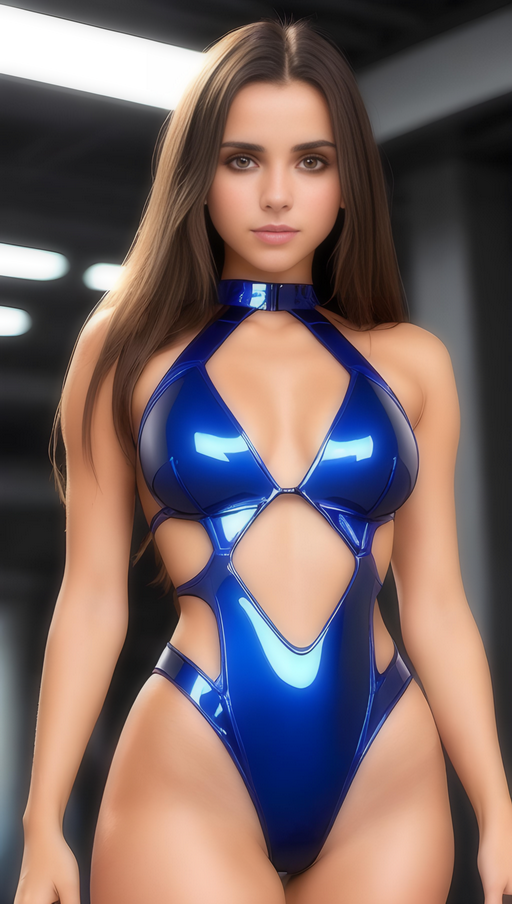 Cyber Dancer 12: Brunette, Latex, Lycra, Bodysuit, Shiny, Space, Future, Teen