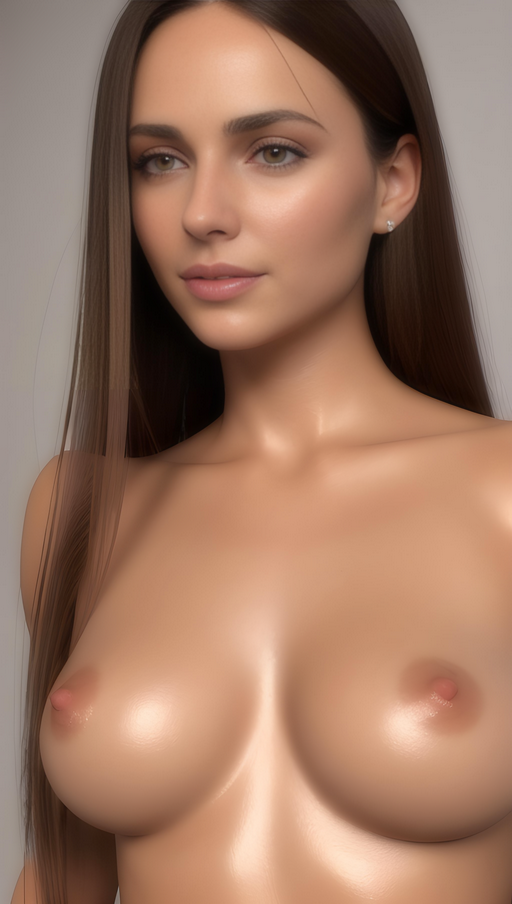 Displayed For Him: Brunette, Topless, Breasts