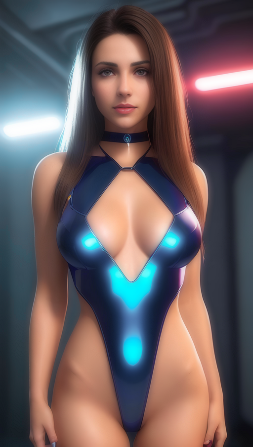 Station Officer SO21: Brunette, Latex, Lycra, Bodysuit, Shiny, Space, Future