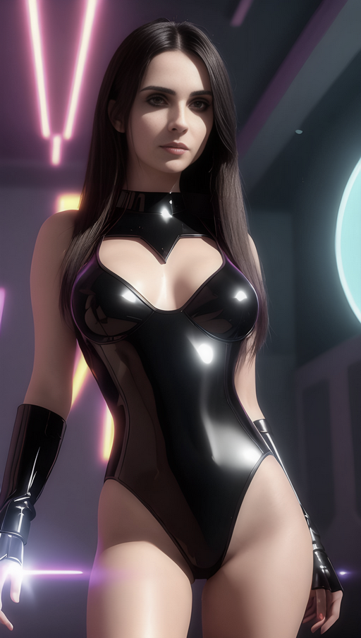 The Widow Maker: Brunette, Latex, Lycra, Bodysuit, Shiny, Space, Future